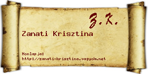 Zanati Krisztina névjegykártya