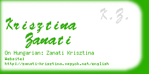 krisztina zanati business card